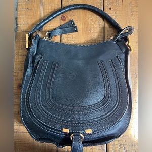 Chloe black leather Marci medium hobo bag